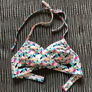 PINK Patterned Bikini Top